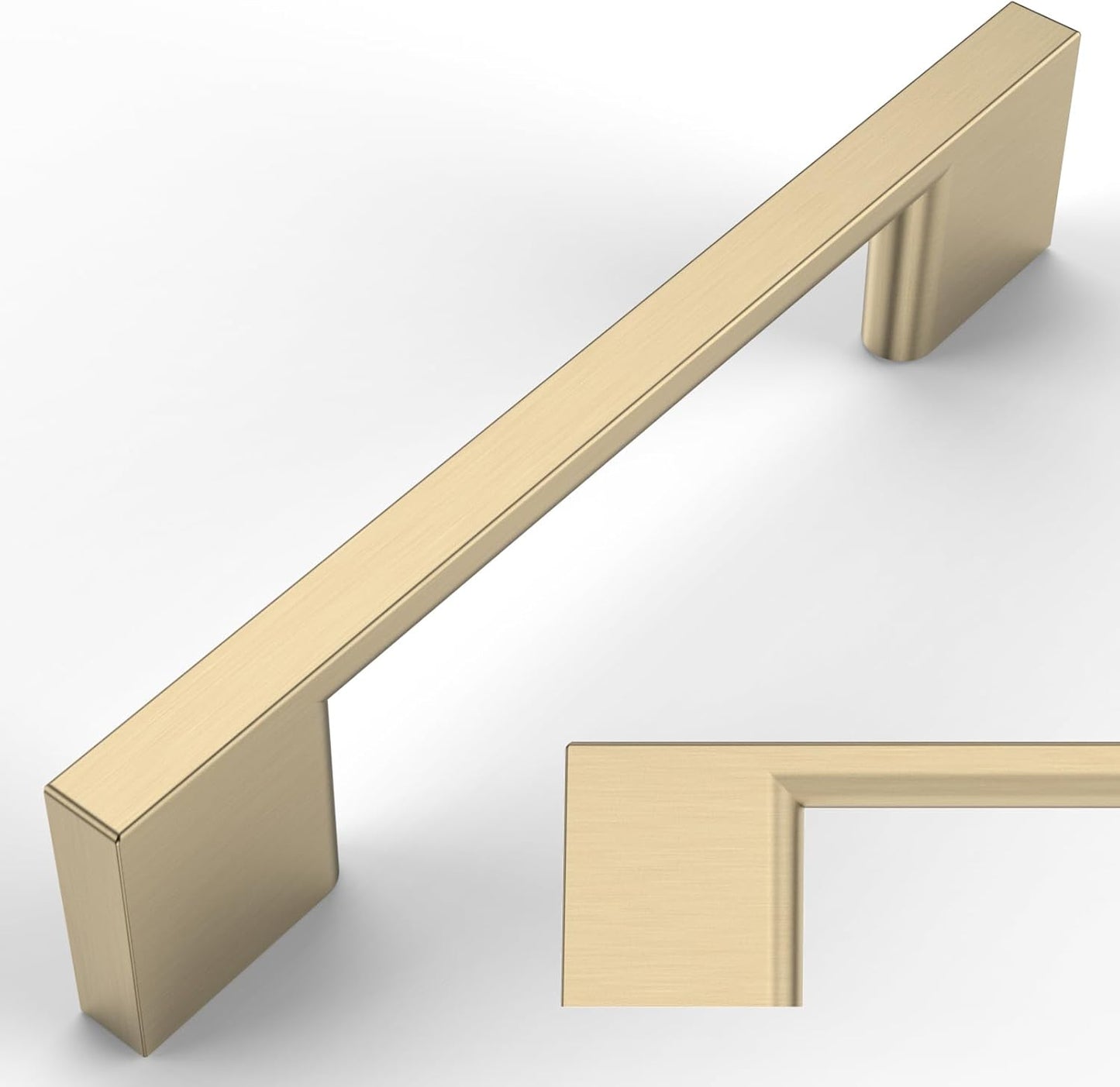 Amerdeco 10 Pack Brushed Brass Cabinet Pulls for Kitchen Use
