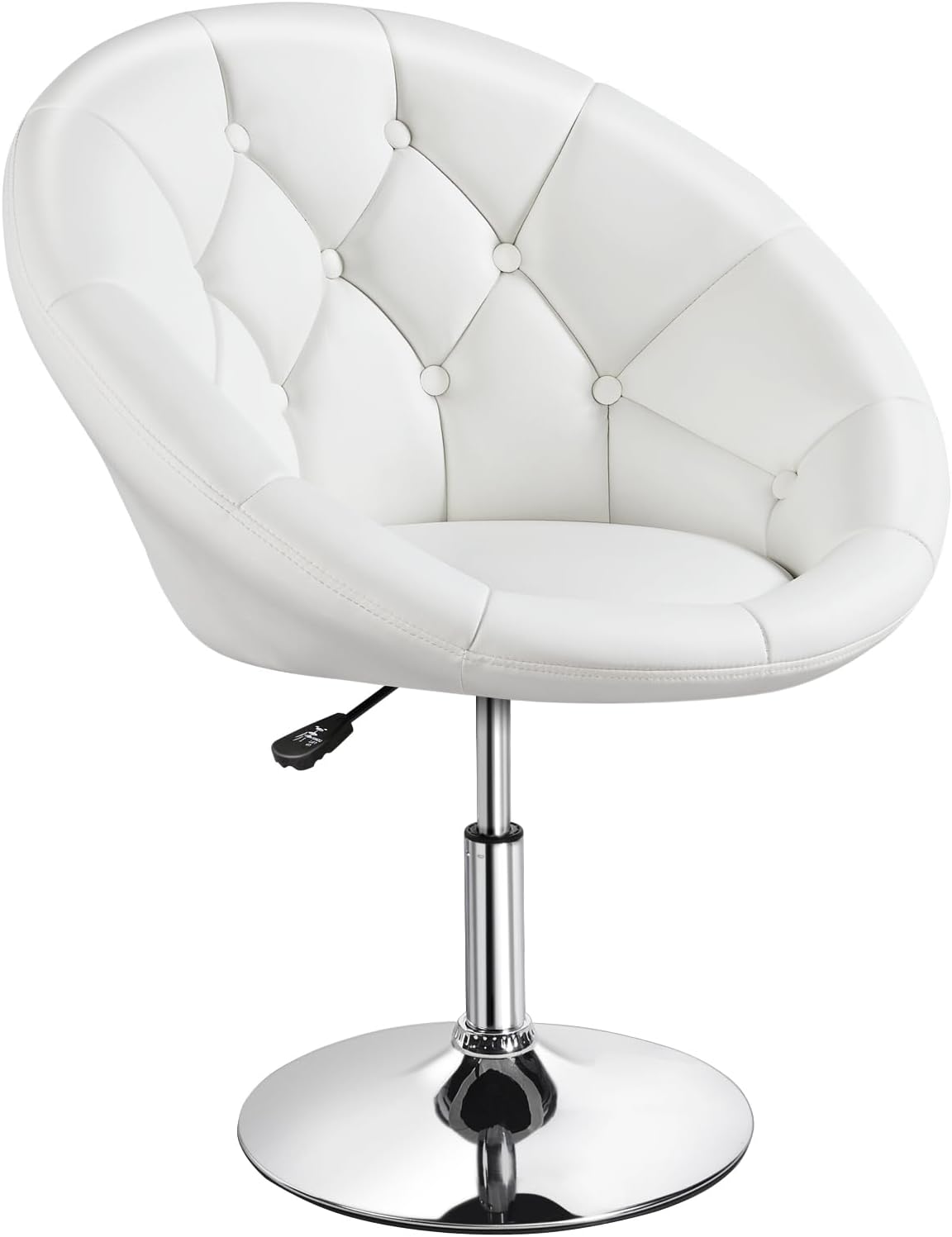 Height-Adjustable Swivel Vanity Chair in White