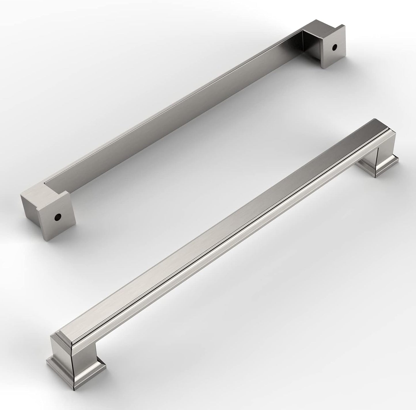 Amerdeco 10 Pack Brushed Satin Nickel Cabinet Hardware Handles