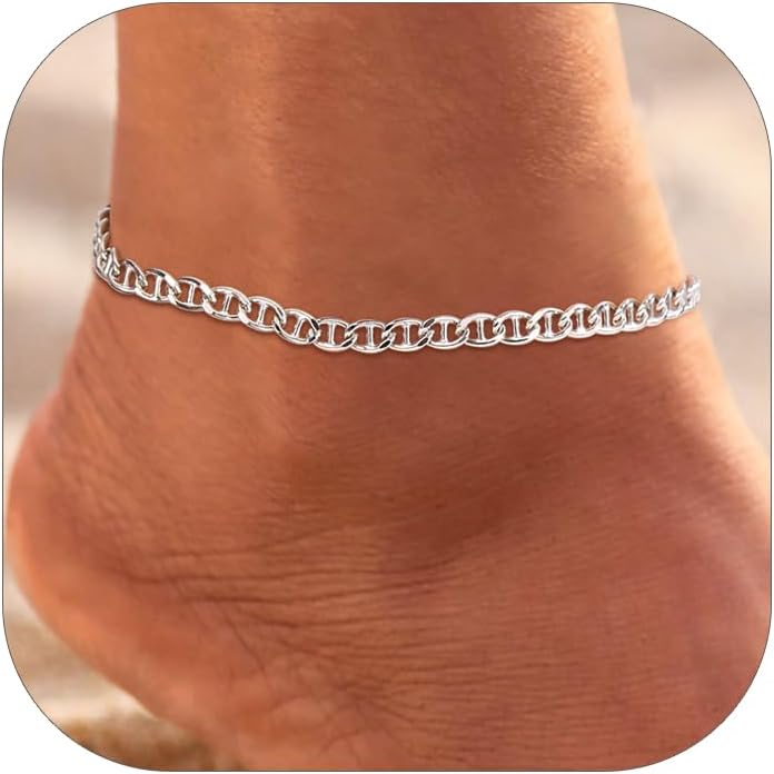 ChicSilver 925 Sterling Silver Ankle Bracelet for Women, Unique Design