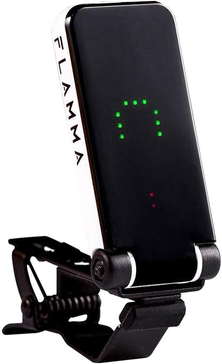 FLAMMA Clip-On Guitar Tuner - Power-Saving LED Display!