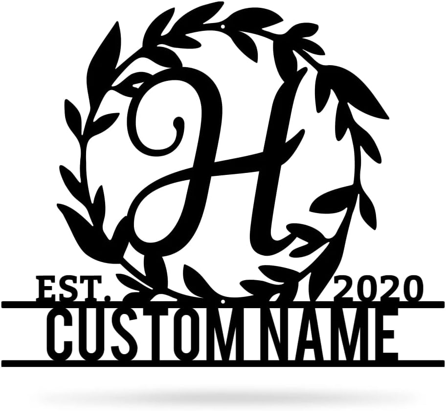 Personalized Metal Wall Art with Custom Monogram Letter Design
