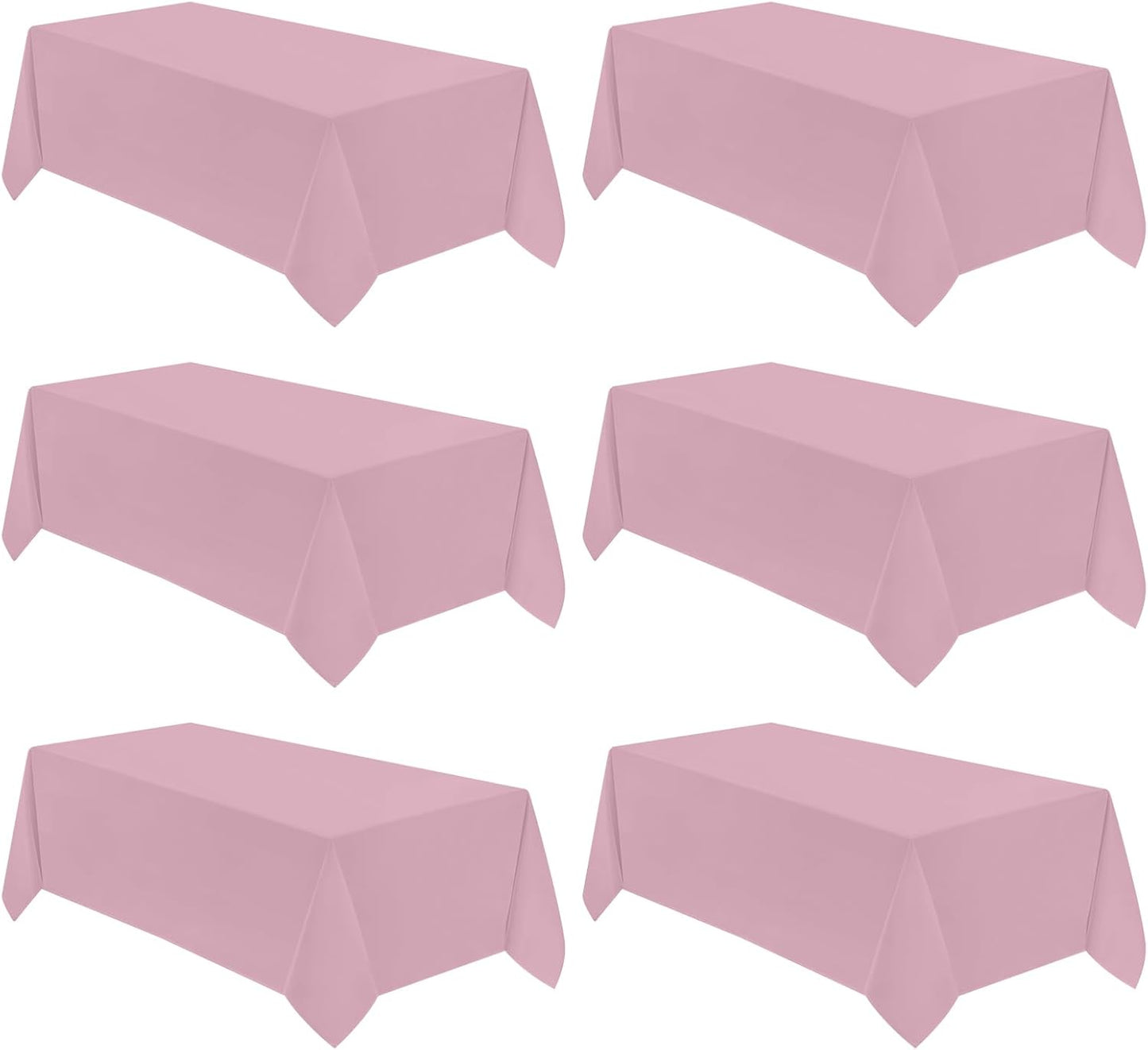 Pink Polyester Tablecloth 6 Pack for Dining and Events