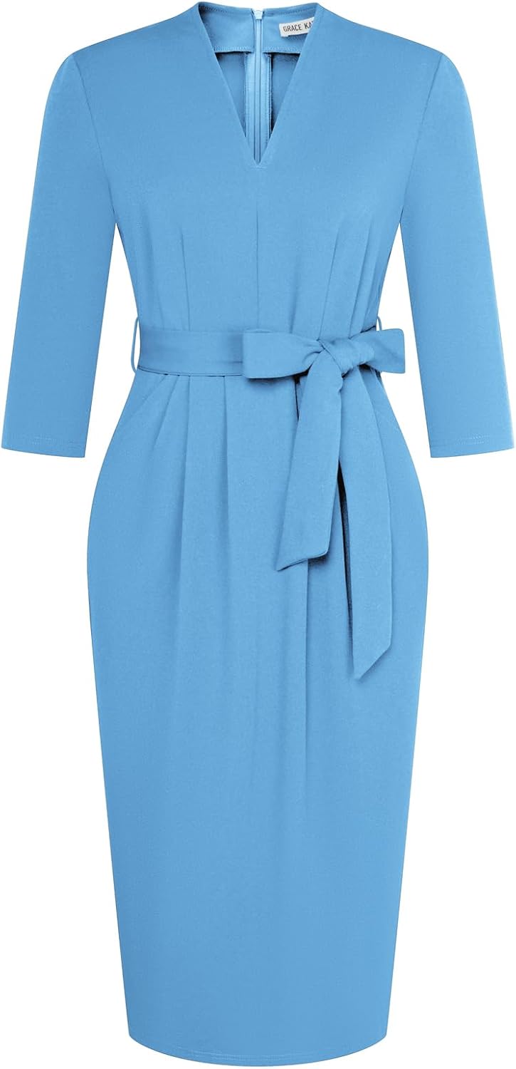 GRACE KARIN Womens Work Dresses with V Neck and Pockets