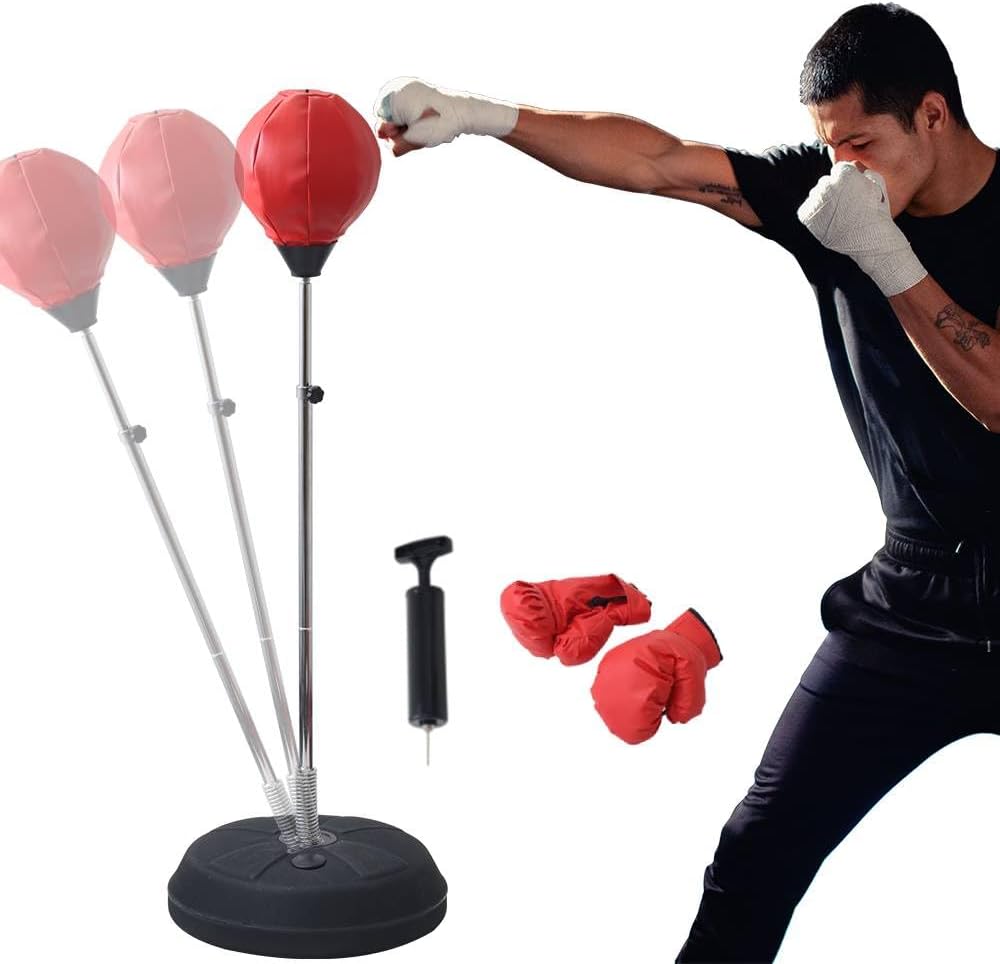 Height-Adjustable Japard Boxing Bag Set