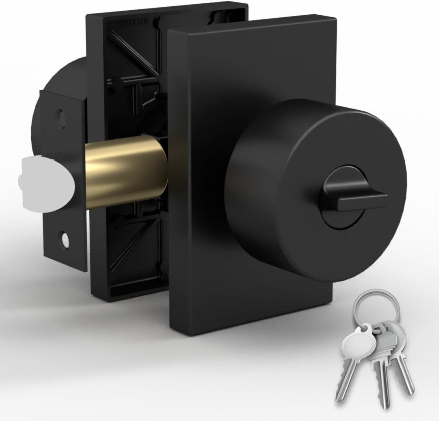 Mega Handles Matte Black Entry Door Knob for Stylish Security