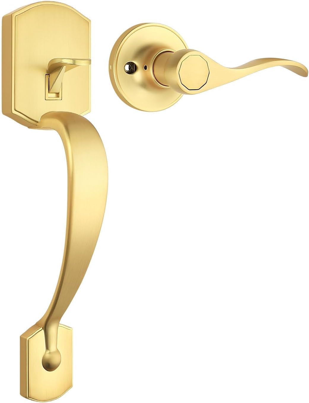 Gold Camelot Trim Lower Half Handleset for Secure Entry Doors