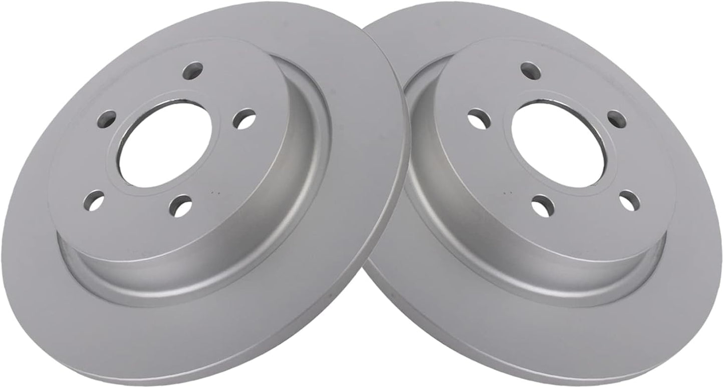 TRQ Rear Brake Rotors Set Solid Premium G-Coated for Volvo