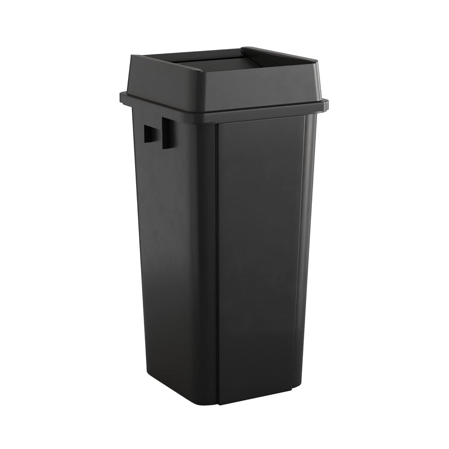23 Gallon Black Square Commercial Trash Can for Efficient Waste