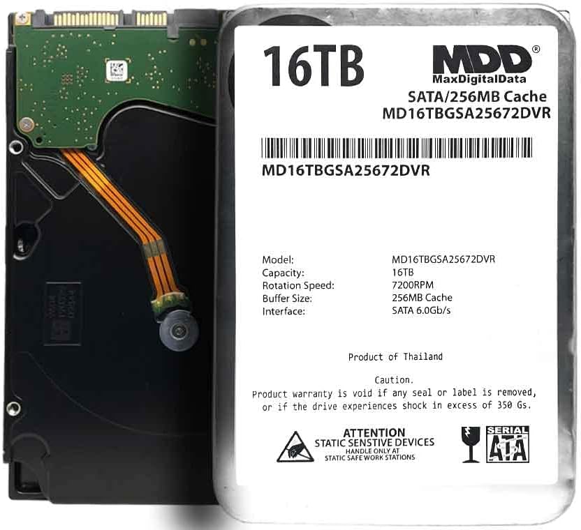 MDD 16TB 7200RPM Internal Hard Drive for Surveillance Storage