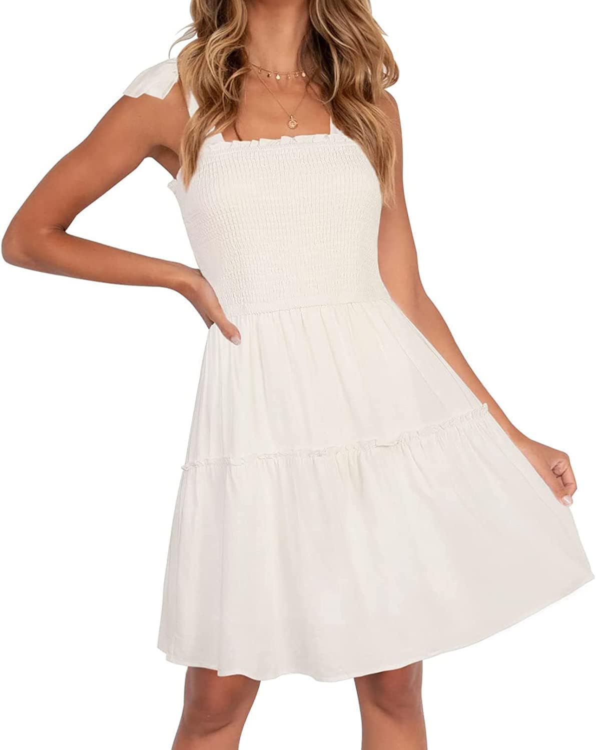 ZESICA Women's Summer Spaghetti Strap Mini Dress for Style