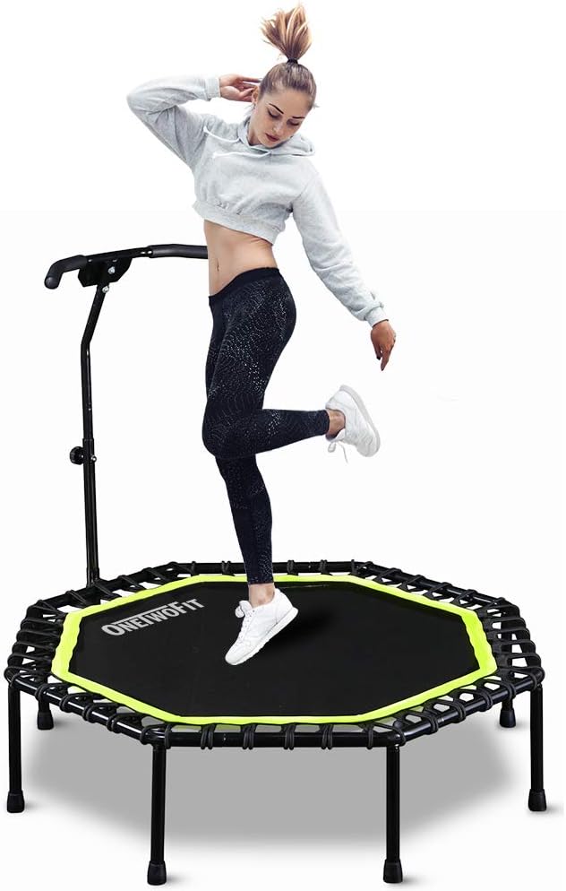 ONETWOFIT 51 Silent Trampoline for Cardio and Fitness Fun