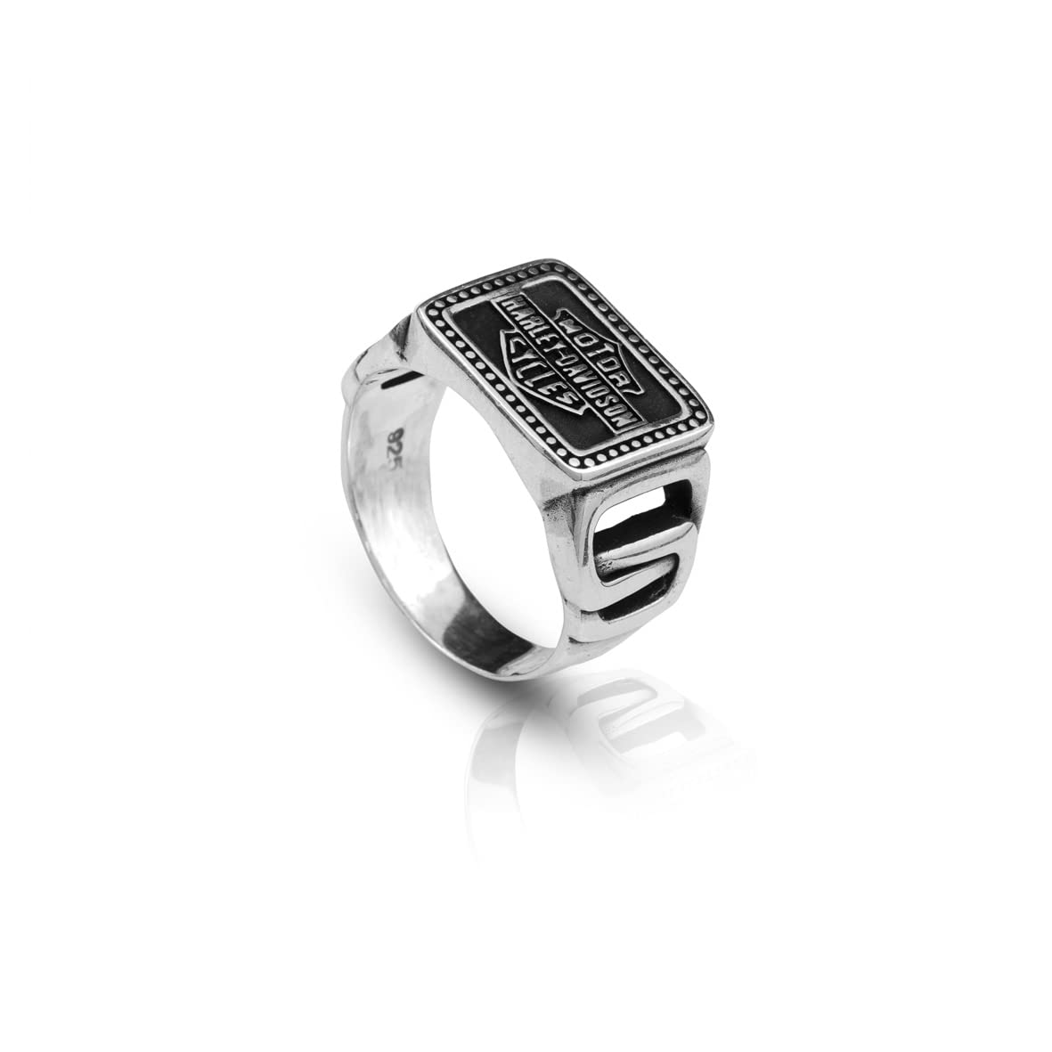 Harley Davidson 925 Sterling Silver Custom Signet Ring for Men