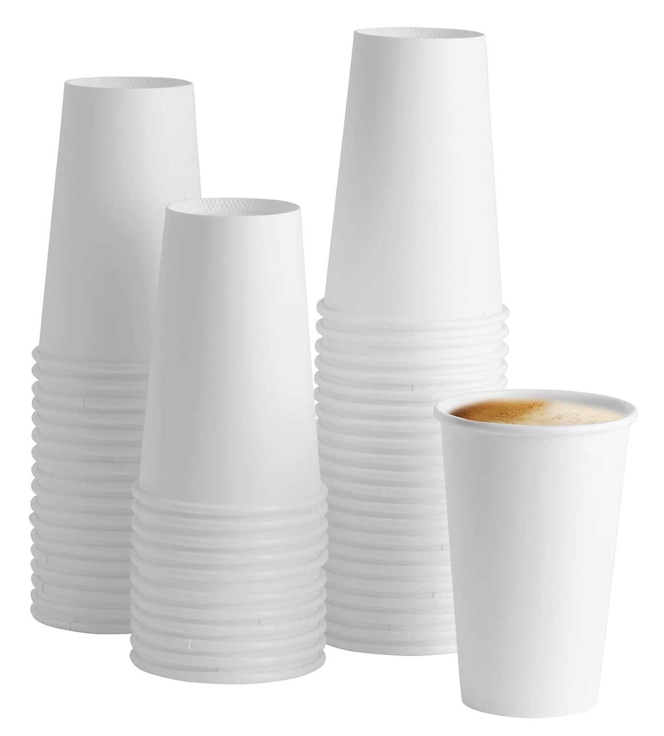 Eco-Friendly 16 oz. White Hot Coffee Cups - 100 Count