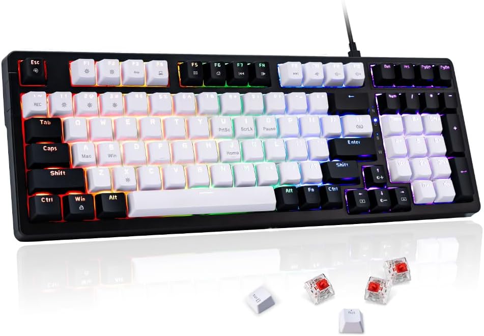 WJX Mechanical Gaming RGB Keyboard Wired with 19 Modes
