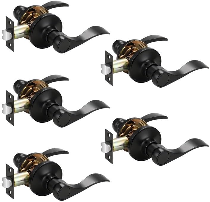 Probrico Door Handles Black Passage Levers for Interior Doors