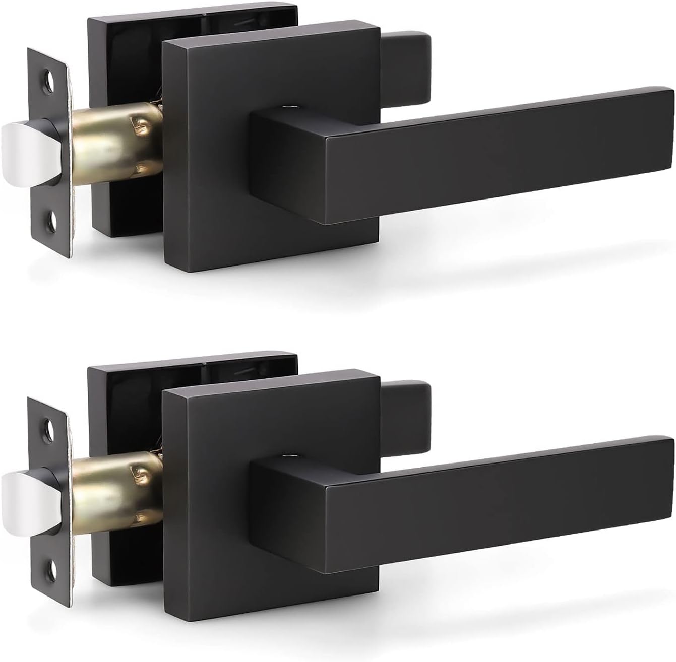 KNOBWELL Heavy Duty Matte Black Door Handle Levers for Modern Homes