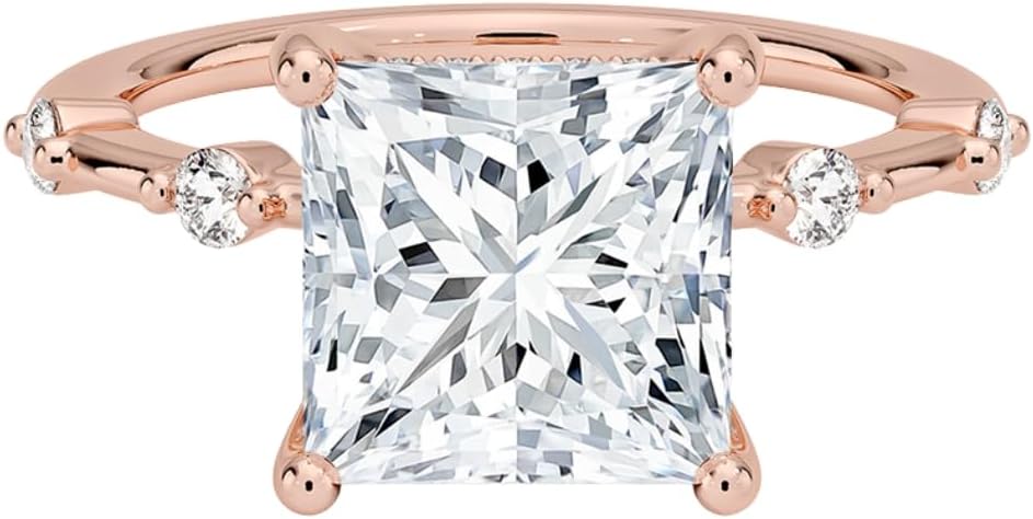 Stunning Moissanite Ring 3 Ct in Gold & Silver for Engagement