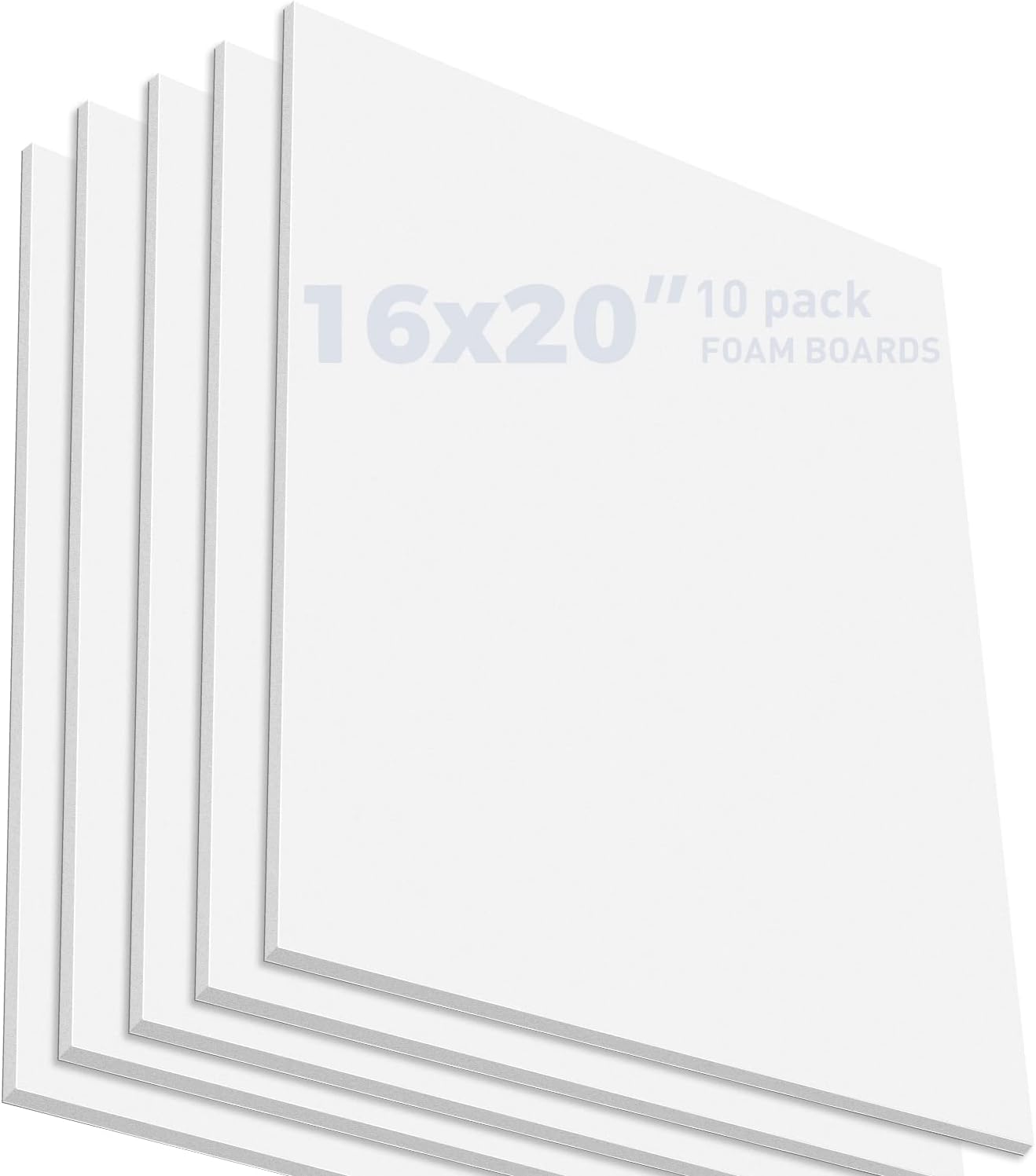 16x20 White Foam Boards Pack of 10 for Art Projects