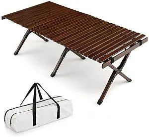 Outdoor Wooden Picnic Table for Camping, BBQ, and Parties