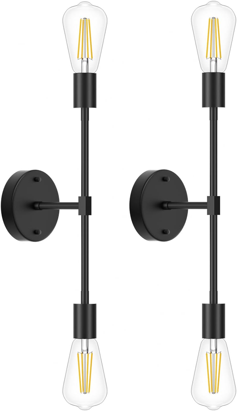 Modern 2-Light Black Bathroom Light Fixtures for Stylish Spaces