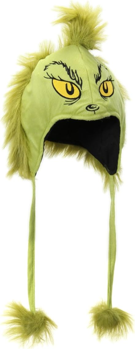Grinch Deluxe Hoodie Hat - Cozy Velour & Faux Fur, Officially Licensed