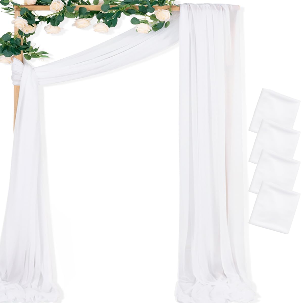 MLMC White Wedding Arch Draping Fabric for Elegant Events
