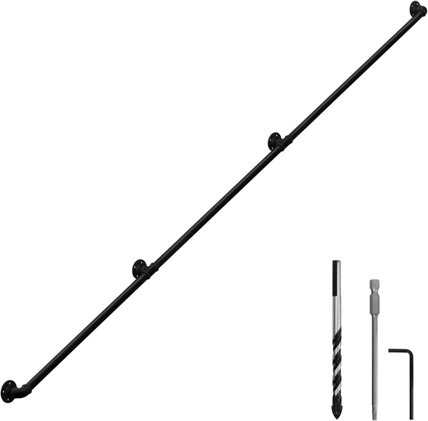 Industrial Pipe Wall Handrail for Farmhouse Stairway Railing