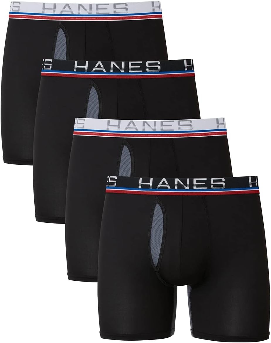 Hanes Men's X-Temp 4-Way Performance Stretch Mesh Boxer Briefs