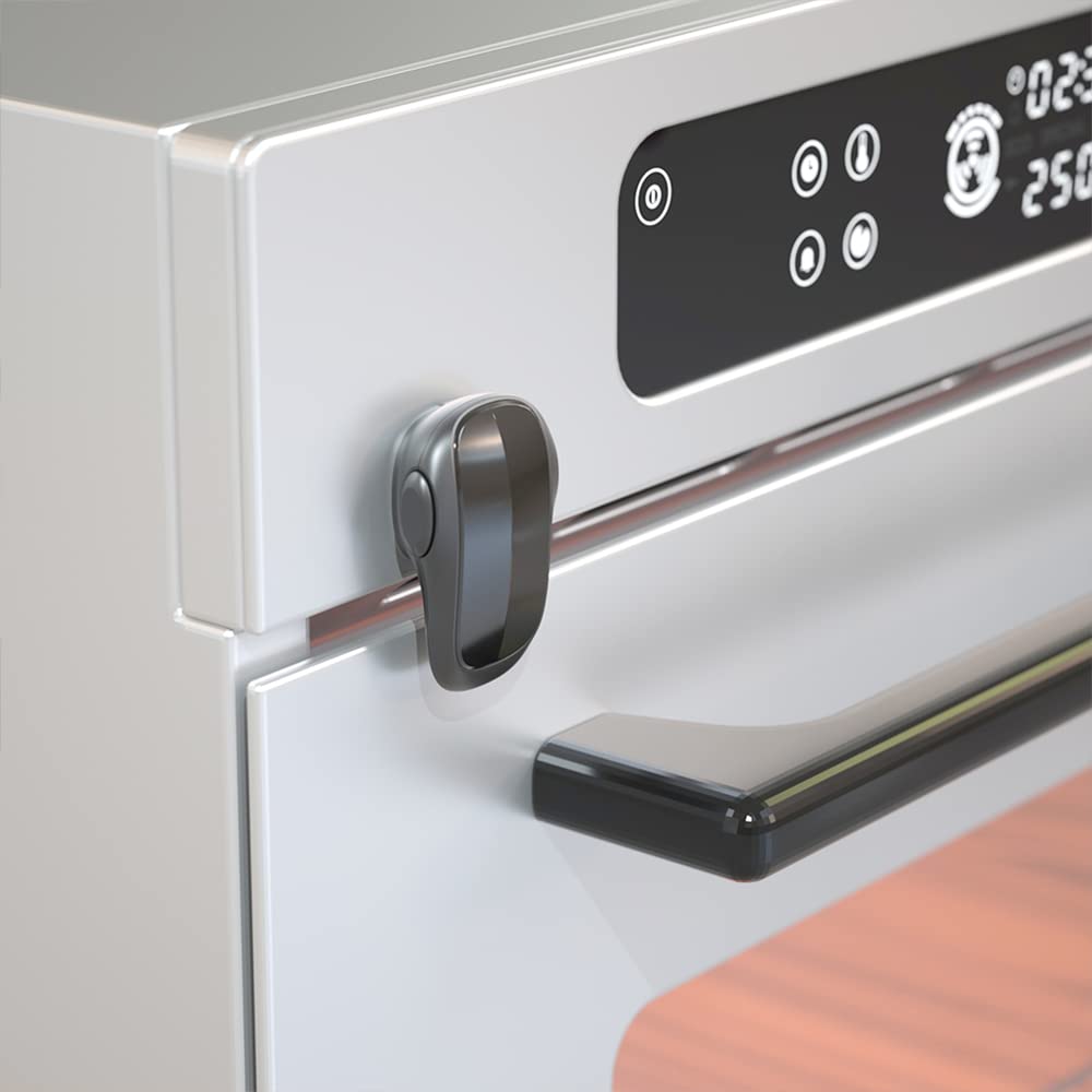 SAFELON Black Baby Oven Lock - Double Button for Kitchen Safety