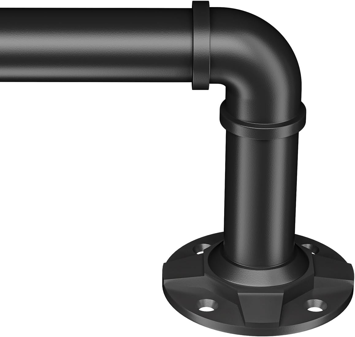 MERJULAN Black 1 Adjustable Curtain Rod for Windows 168-240, Modern Minimalist Design!