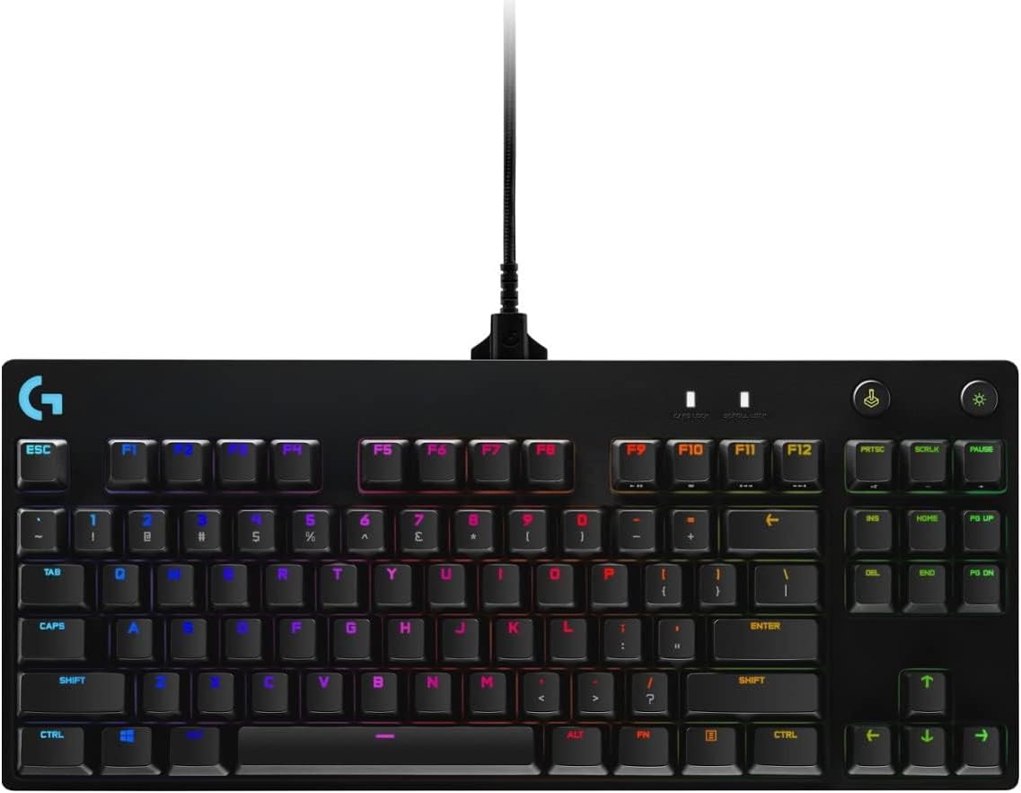 Renewed Logitech G Pro Keyboard: GX Blue Switch, RGB Backlit, 12 Macros