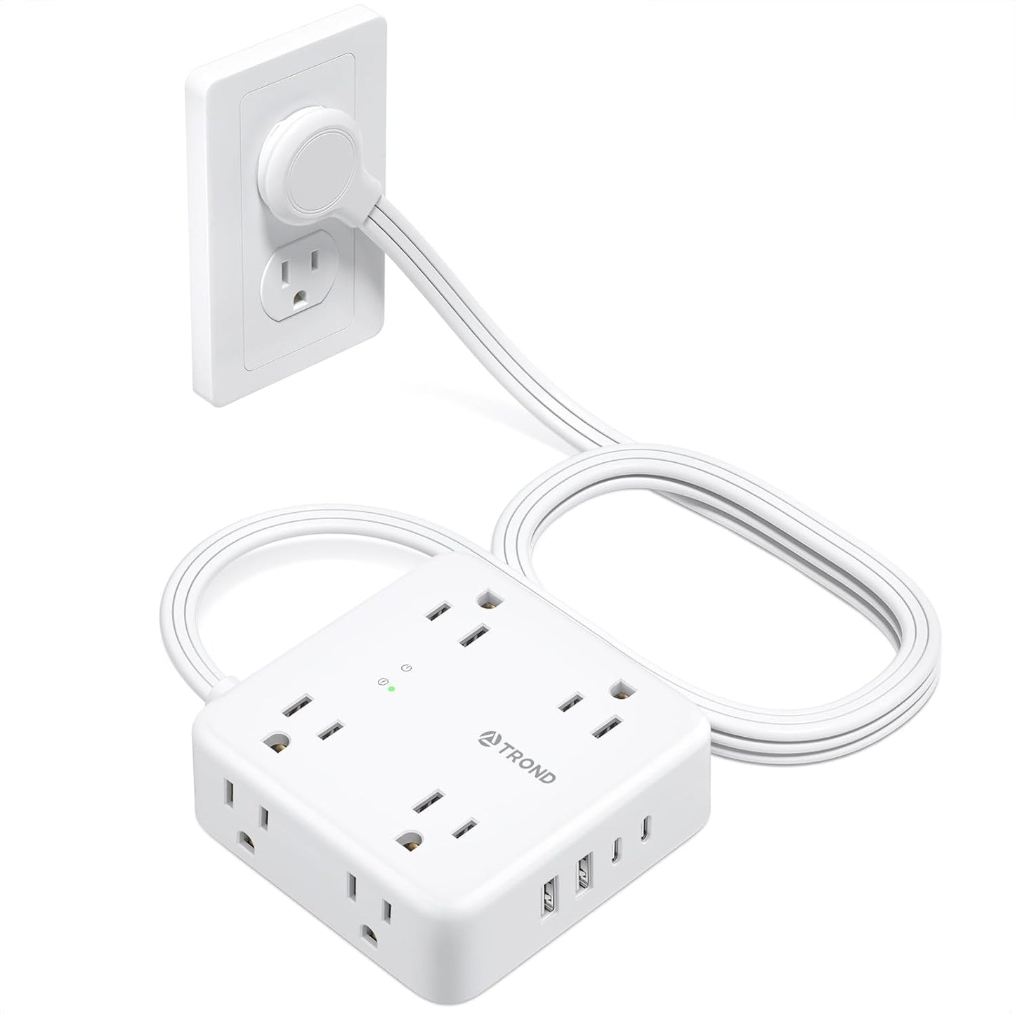 TROND 5ft Extension Cord with USB C & Surge Protection