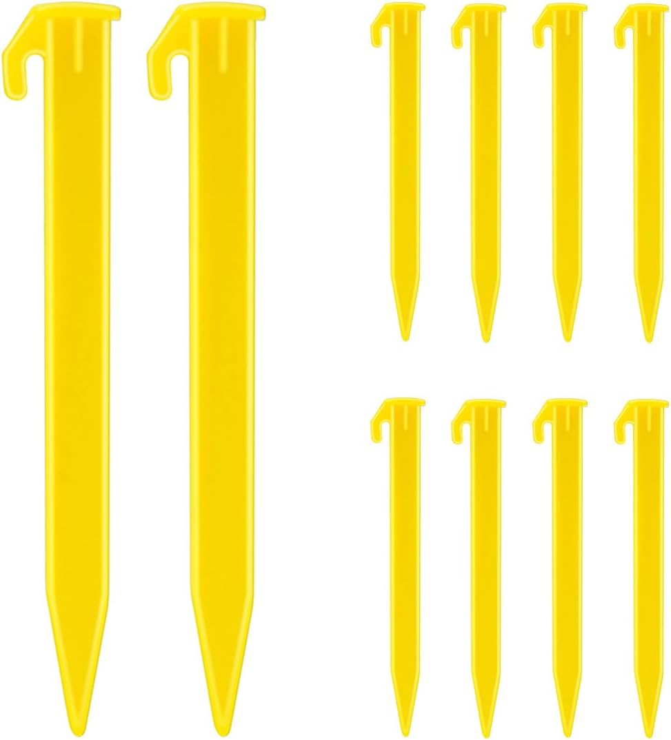 10-Pack Heavy Duty Yellow Tent Stakes - TKYPZY