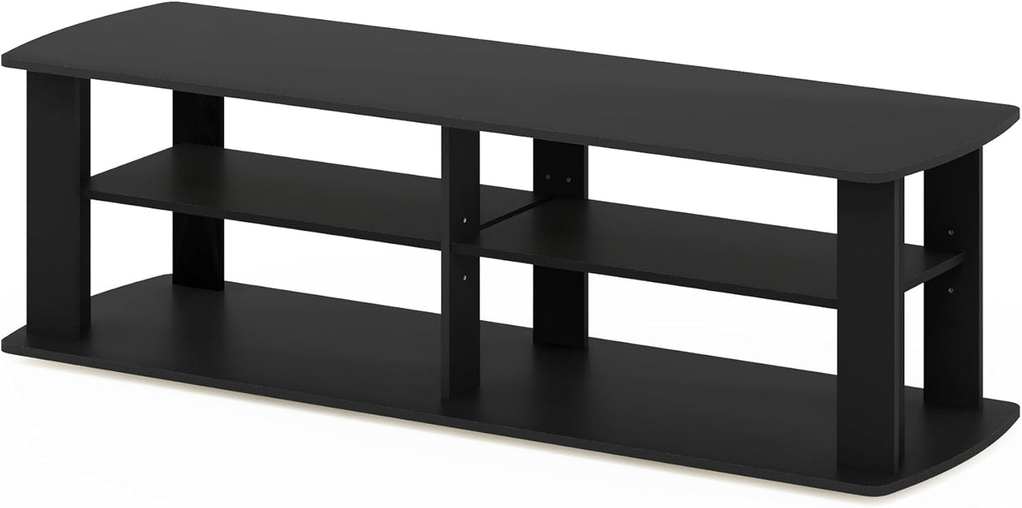 Furinno Black TV Stand - Space-Saving Entertainment Center