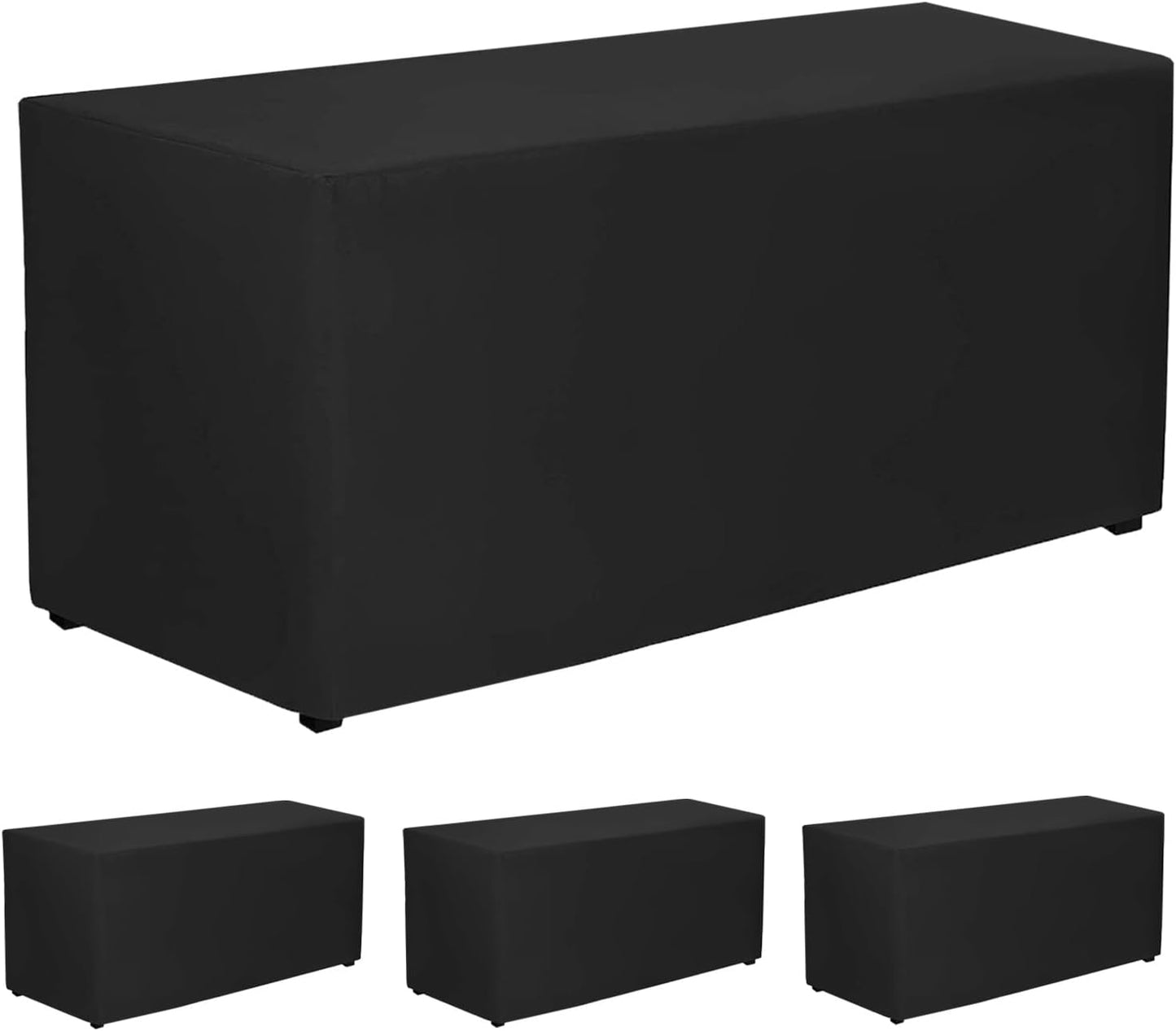 Fitted Tablecloths Black 4 Pack for 6 FT Rectangle Tables