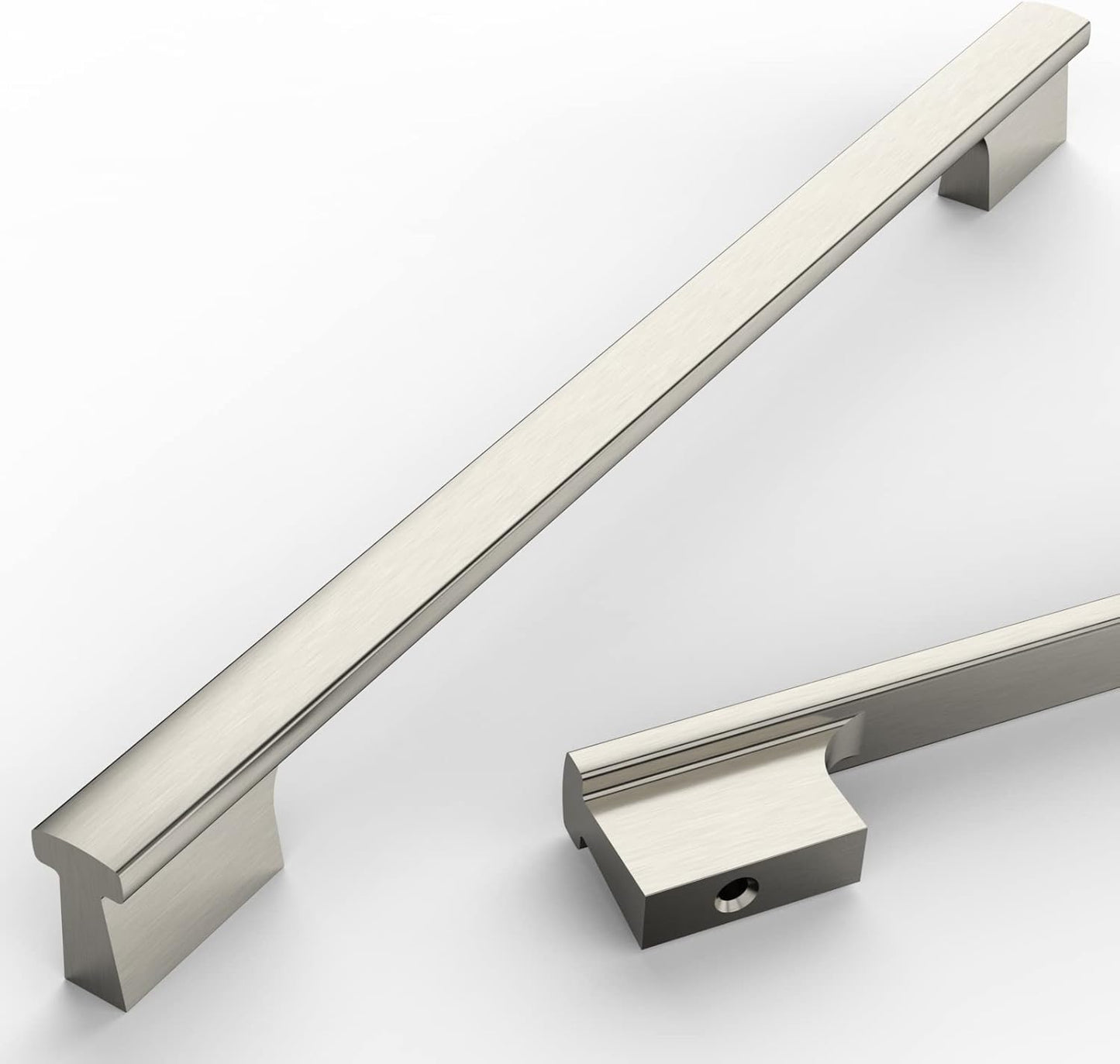 Brushed Satin Nickel Kitchen Cabinet Handles by Asidrama - 10 Pack