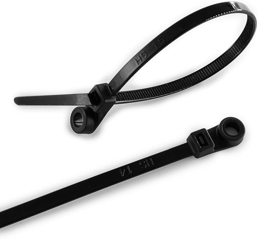 Strong & Secure 7.5 Mount Head Electrical Zip Ties (100 Pack)
