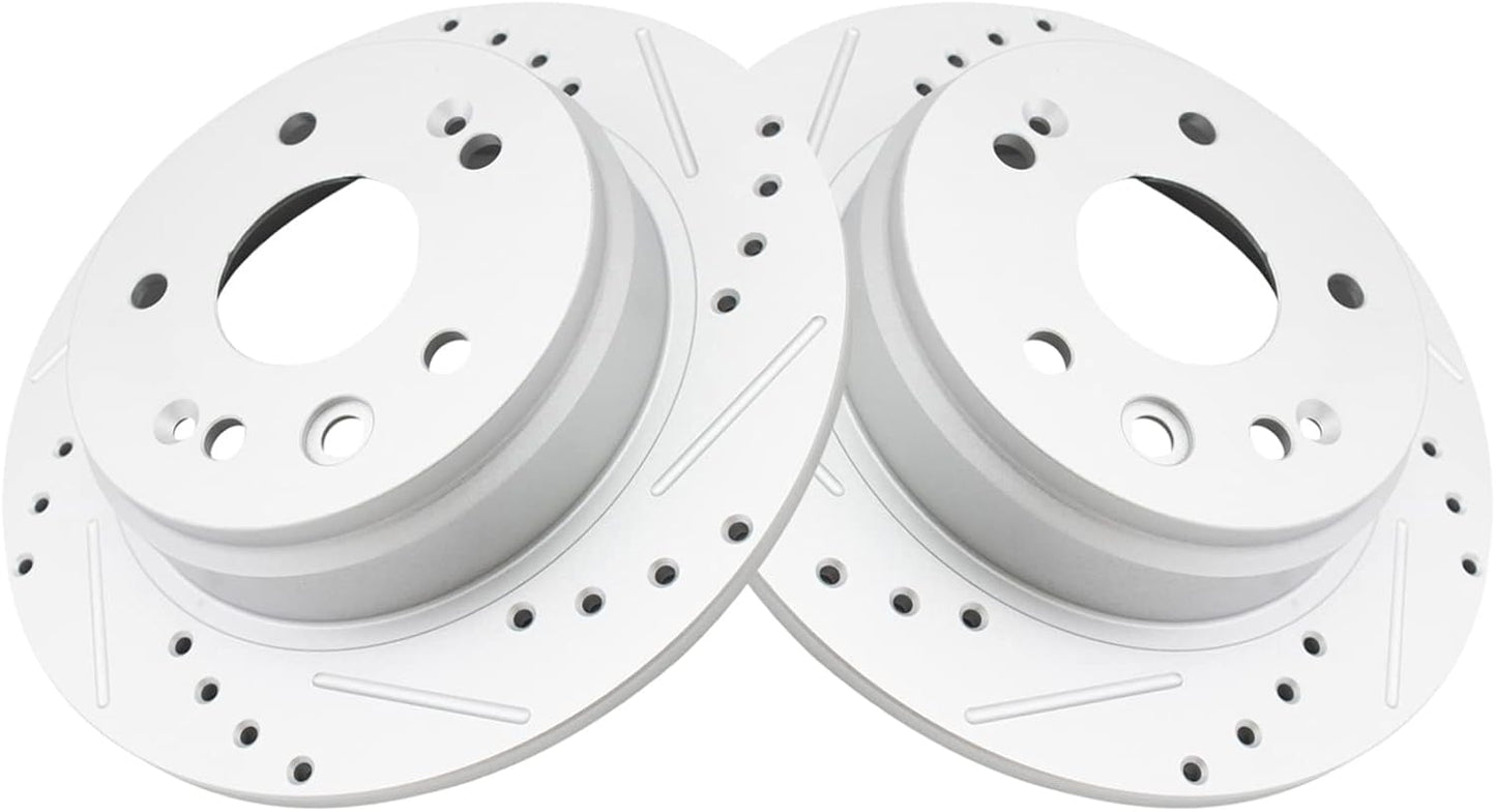 TRQ Rear Performance Brake Rotors Set for Acura TL 1999-2003
