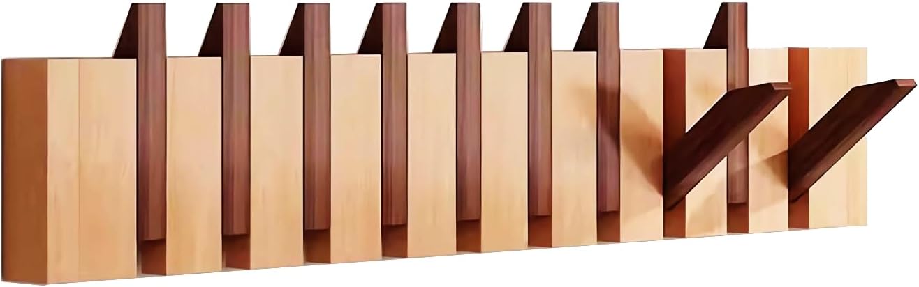 10-Hook Natural Wood Coat Rack - Organize in Style!