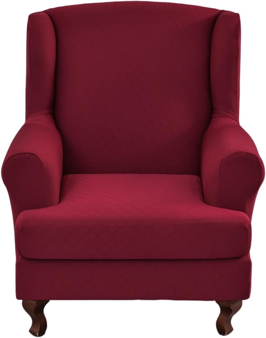 CRFATOP 2 Piece Stretch Wingback Chair Cover for Living Room