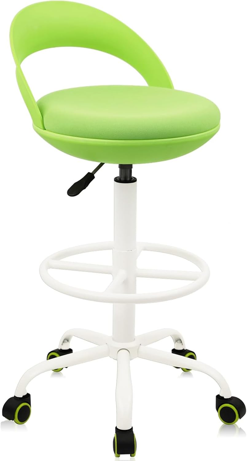 Ergonomic Drafting Chair with Back and Footrest for Comfort