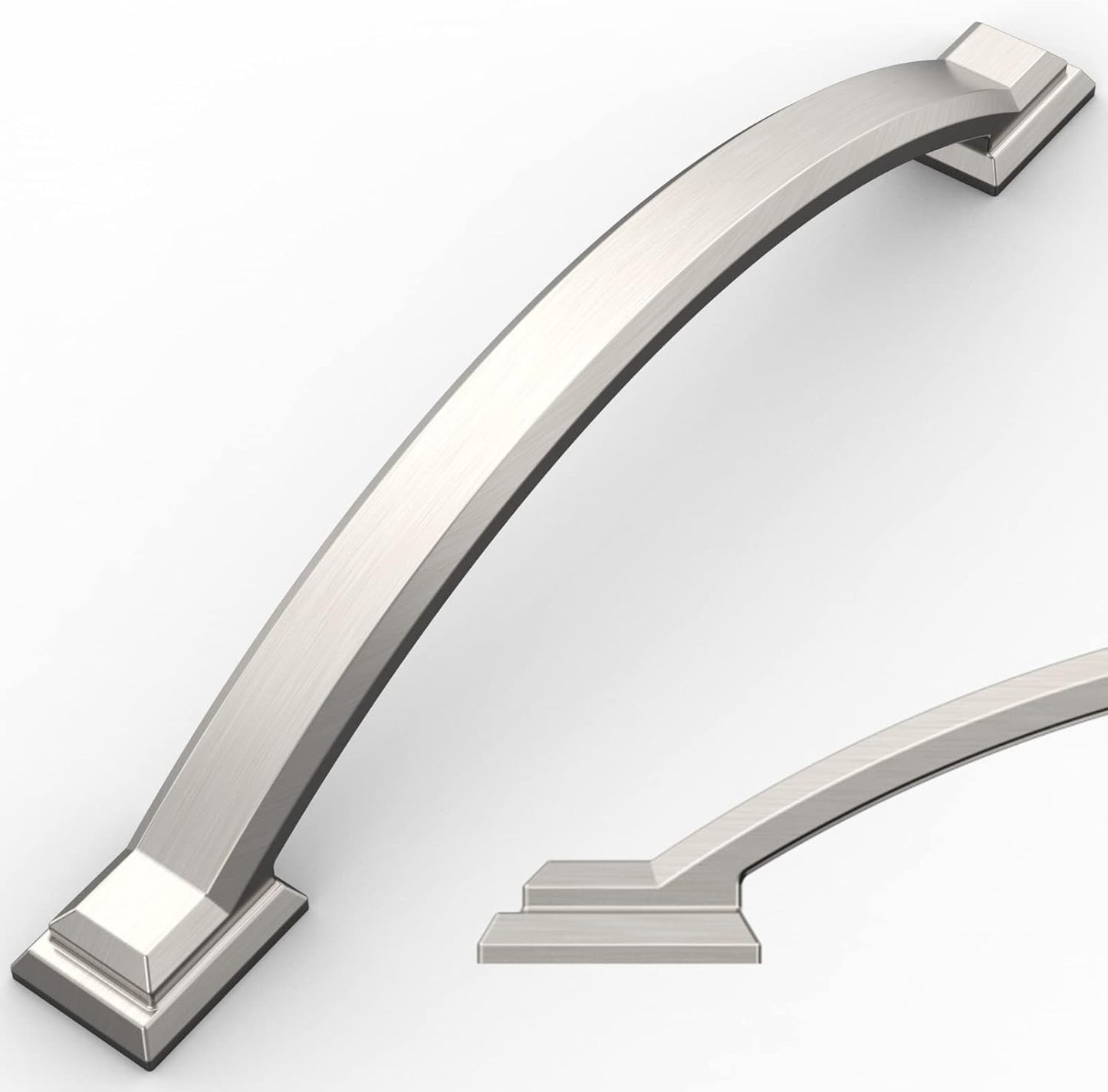Amerdeco 10 Pack Brushed Satin Nickel Cabinet Pulls for Modern Homes