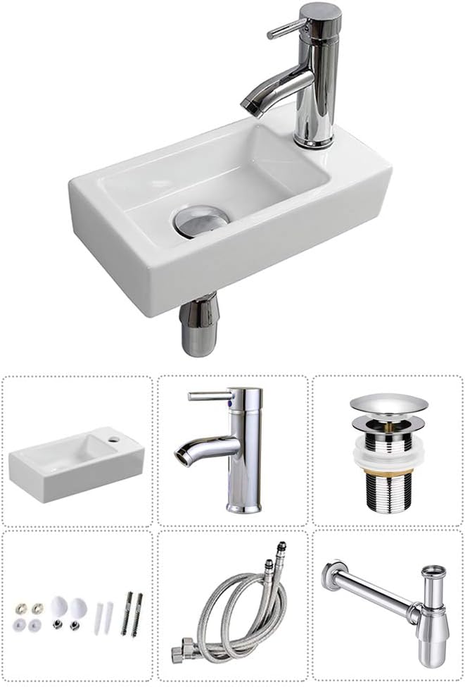 Modern Wall Hung Basin Sink for Small Cloakroom Spaces