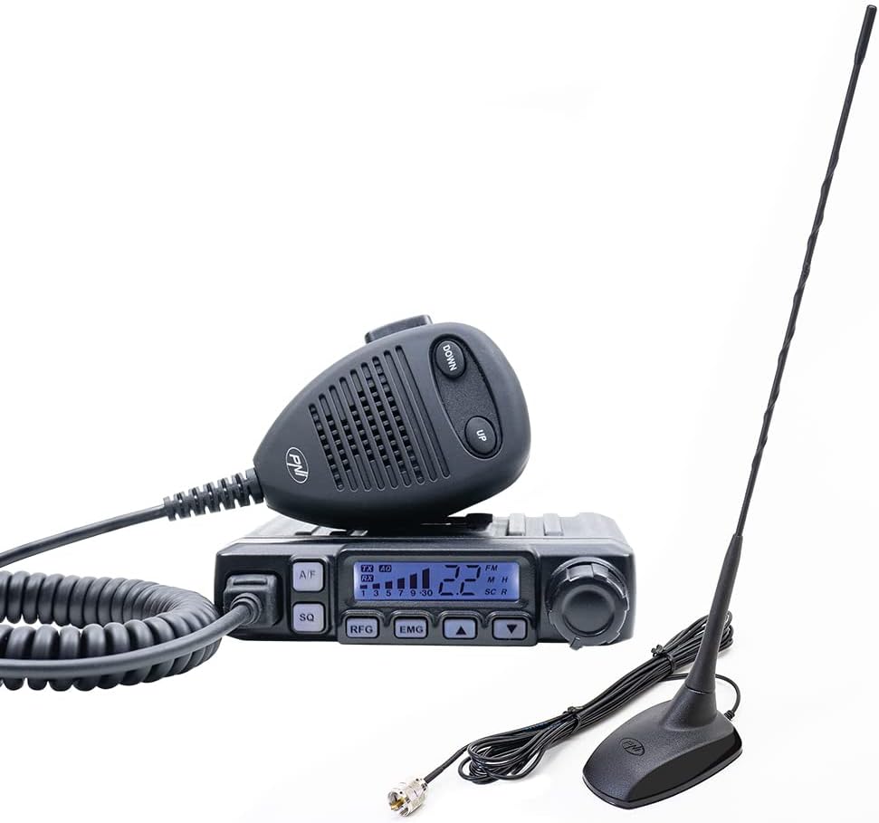 Compact CB Radio PNI 7120 with Extra 48 Antenna for Cars