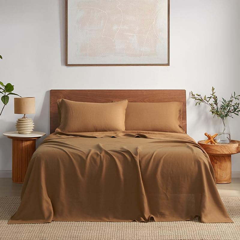 DAPU Pure Linen Sheets Set for Comfortable Year-Round Sleep