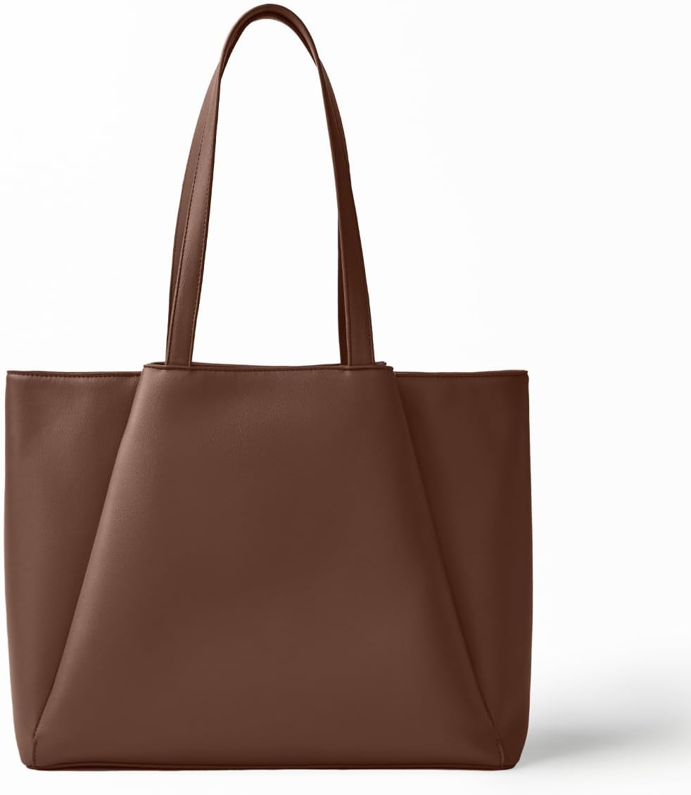 Stylish Work Tote Bags for Women - Large PU Leather Laptop Bag