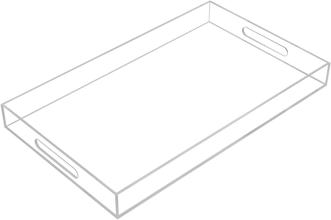 Clear Sturdy Acrylic Serving Tray for Kitchen and Home Use