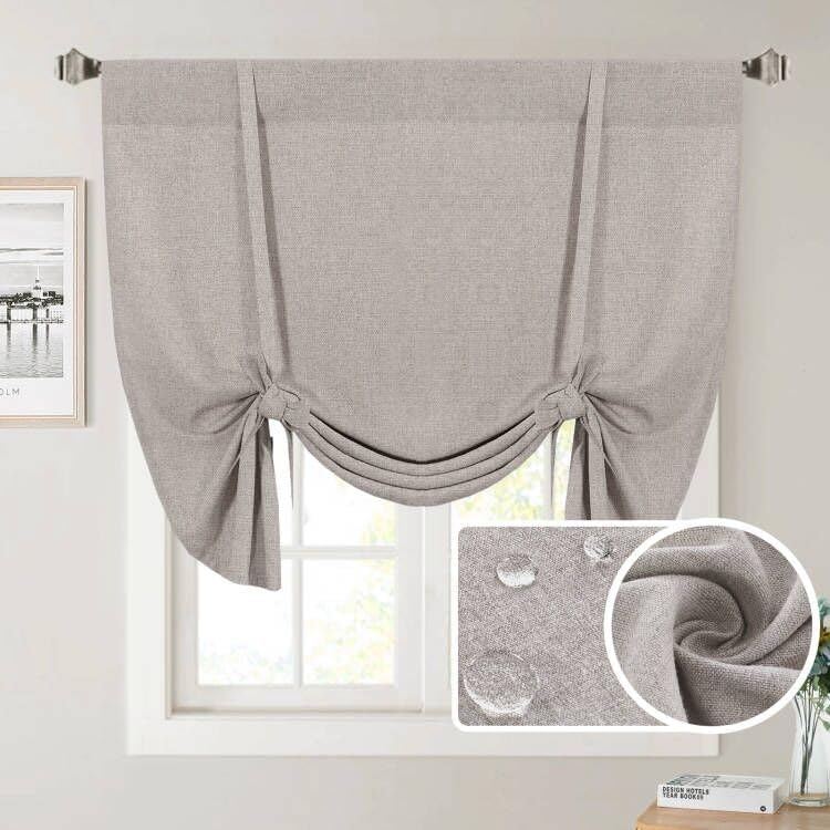 Privacy Protected Balloon Shade - Waterproof Curtain 42x45 Heather Taupe