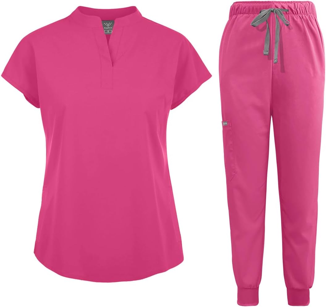 Niaahinn Scrubs Set for Women - Stylish Nurse Uniform Jogger Suit